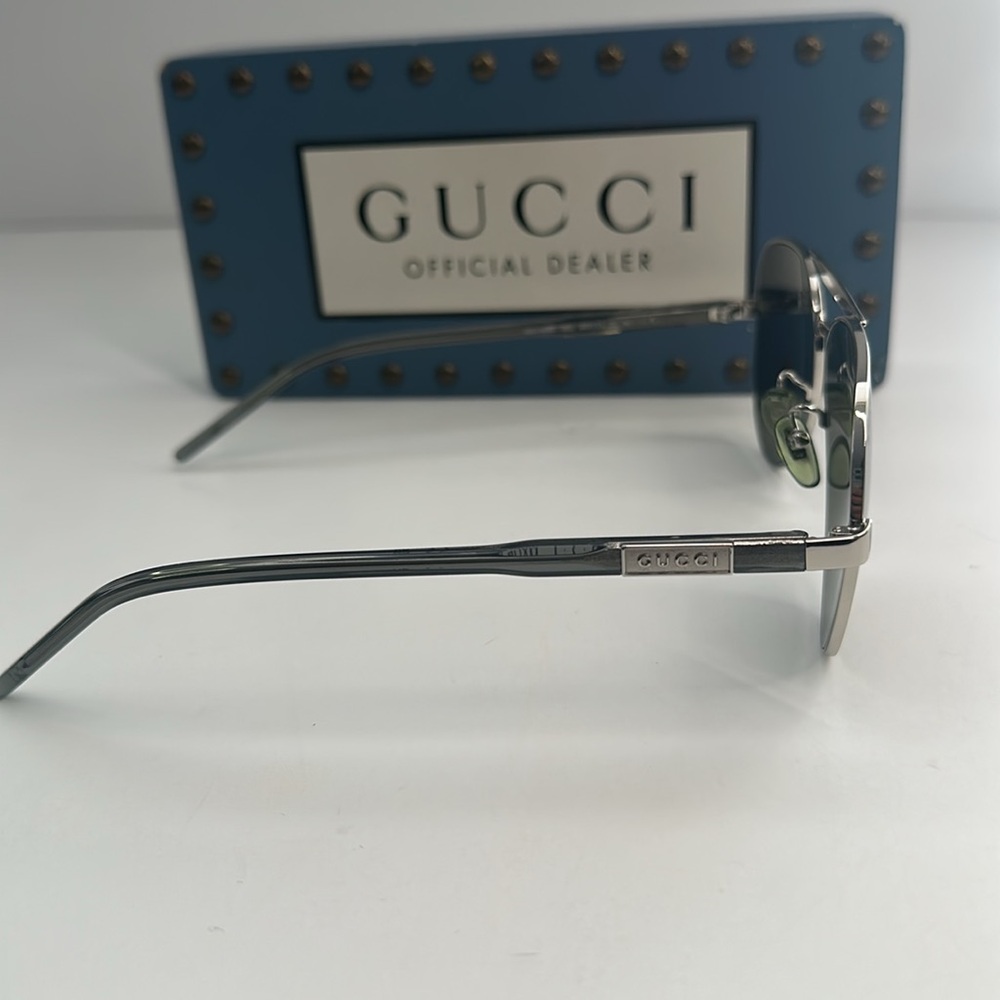 💯- New Authentic Gucci™ GG1163S 002 60 - Silver/Gray Sunglasses - Picture 10 of 14